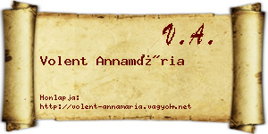 Volent Annamária névjegykártya